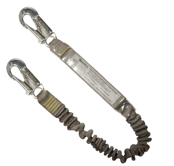 SPANSET ERGOPlus Single Lanyards with Small Hooks Elasticated