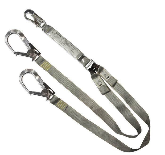 SPANSET ERGOPlus Twin Lanyard with Scaffold Hooks Webbing