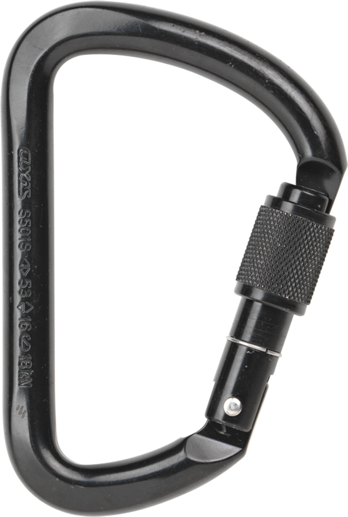 AXIS Large Steel Carabiner - Black Screwgate