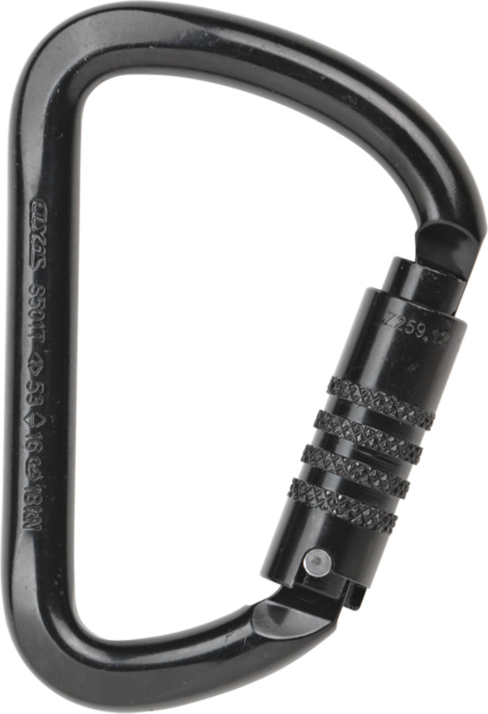 AXIS Large Steel Carabiner - Black Triple-Lock