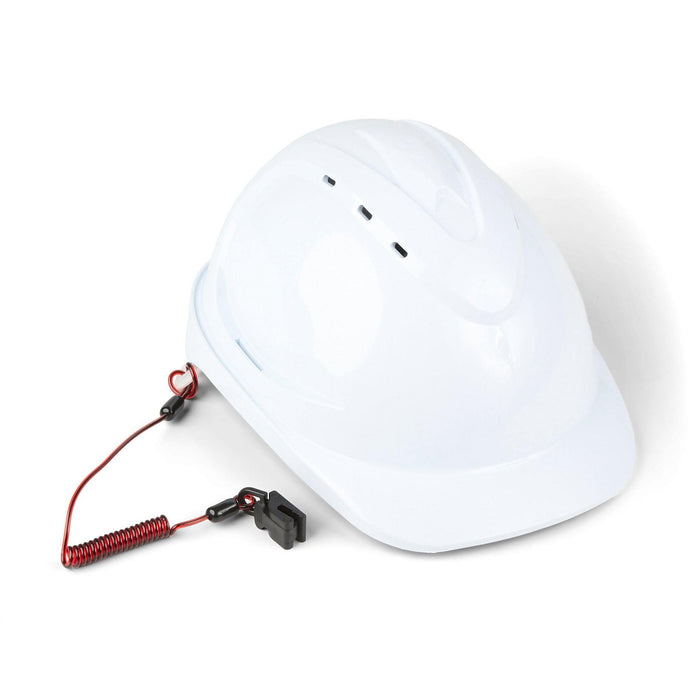 GRIPPS Coil Hard Hat Tether Attached to Safety Helmet