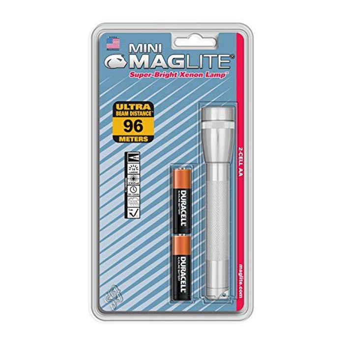 MagLite Flashlight Mini Silver - 2AA Cell