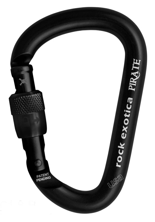 ROCK EXOTICA Pirate Carabiner - Black Screwgate