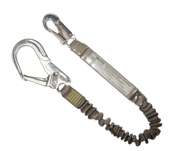 SPANSET ERGOPlus Single Lanyards with Scaffold Hooks Elasticated