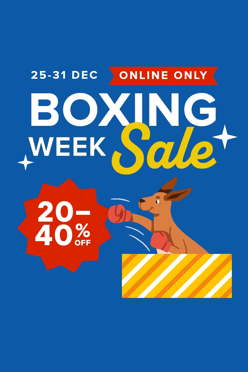 Boxing Week Sale. 20-40% off. 25-31 Dec Online Only.