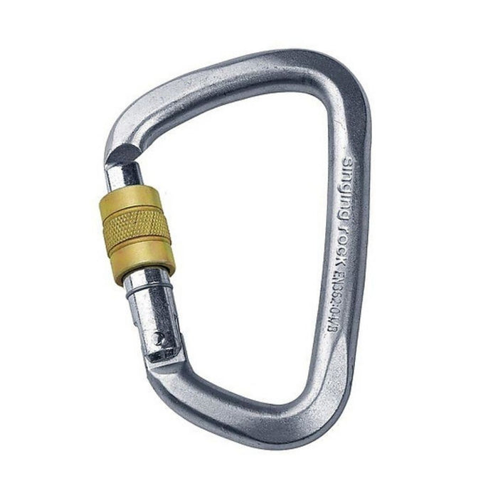 SINGING ROCK D Steel Screwgate Carabiner K4080ZO