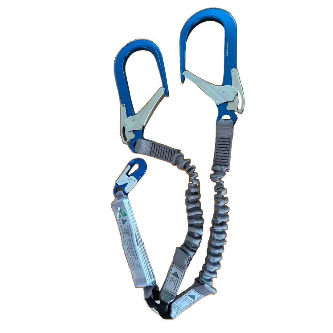 SPANSET Ergo Plus Web Elasticated Twin Lanyard with Extra Large Hooks